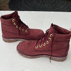 Timberland Waterproof  Burgundy Suede Ankle Boot, Size EU 37.5,   5 Youth